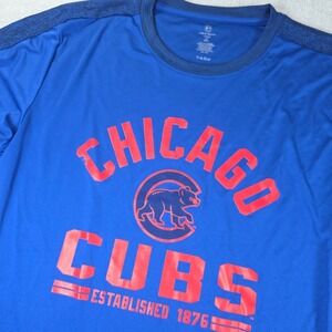 True Fan MLB Jersey Mens L Blue Chicago Cubs Team Logo Baseball Short Sleeve
